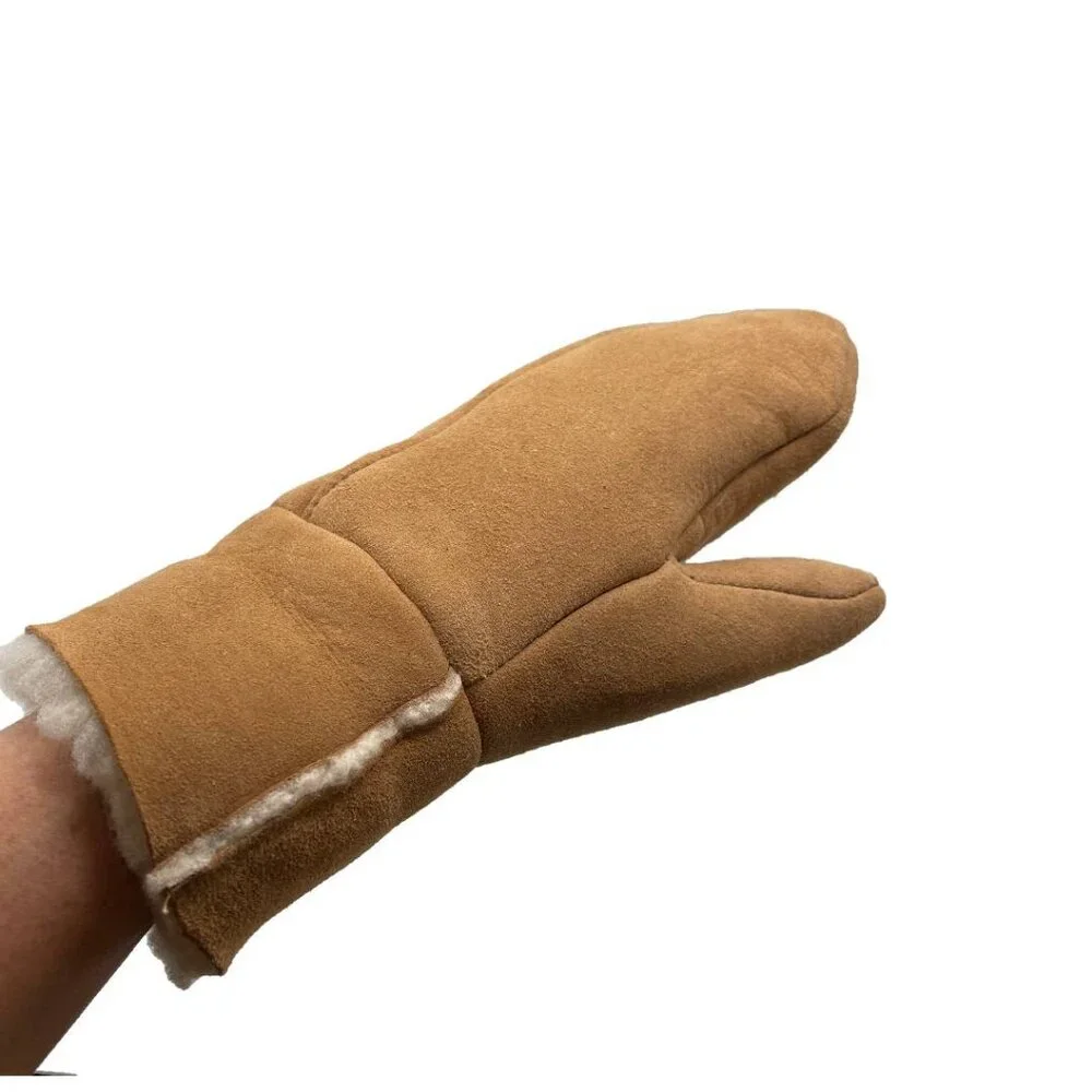 Unisex Shearling Sheepskin Leather Mittens for women - Picture 4 of 12